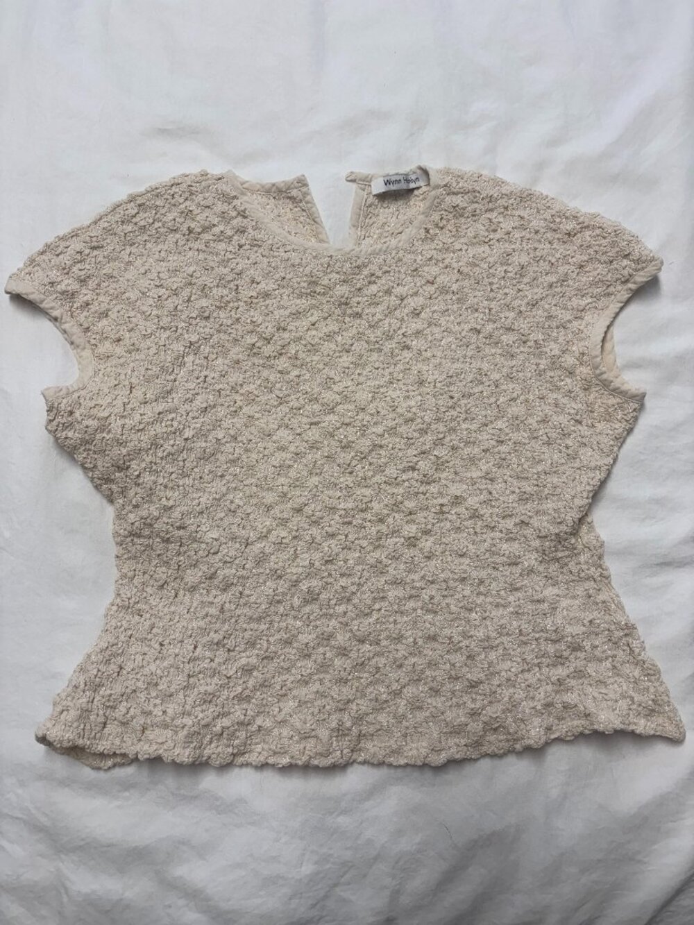 Wynn Hamlyn Shirred Cotton Top in Bone